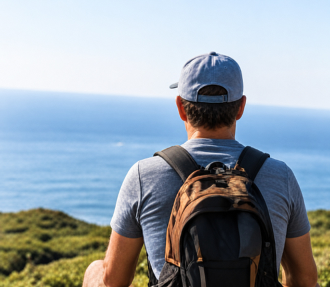 Adult enjoying a coastal hike